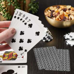 Baraja De Cartas Seigaiha, olas, japonés, blanco y negro
