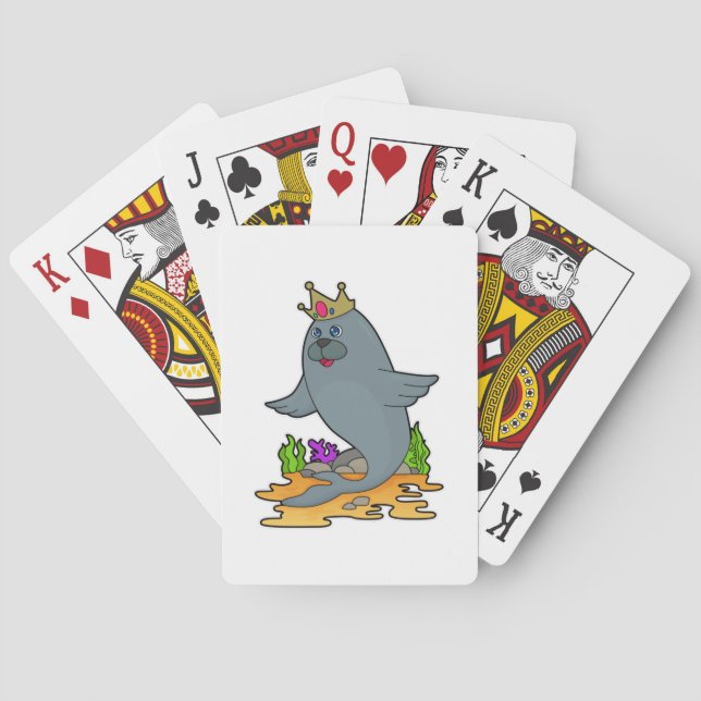 Baraja De Cartas Sellar como rey con corona (Reverso)