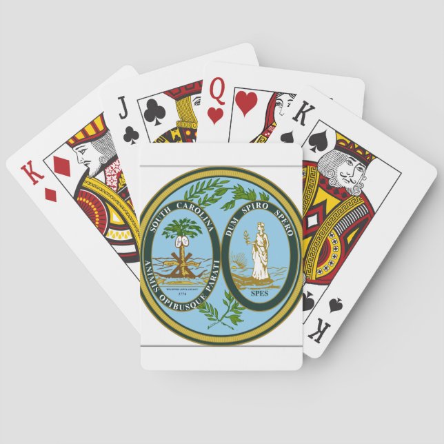Baraja De Cartas Sello de Estado de Carolina del Sur (Reverso)