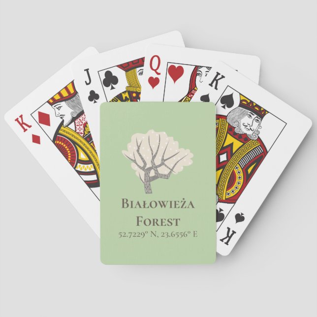 Baraja De Cartas Selva Białowieża Latitud y longitud (Reverso)