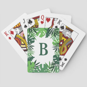 Baraja De Cartas Selva de verano hojas de palma tropicales monogram