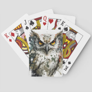 Baraja De Cartas Selva de vida silvestre con retrato de aves búhas