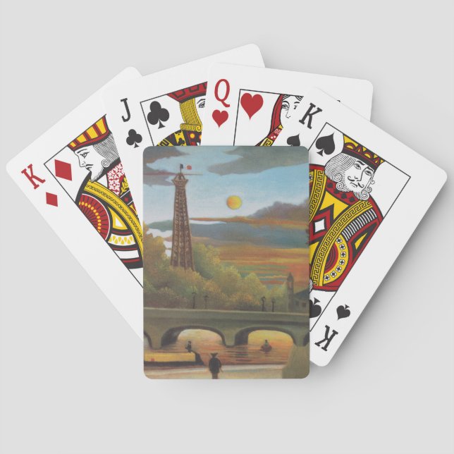 Baraja De Cartas Sena y Torre Eiffel al atardecer de Henri Rousseau (Reverso)