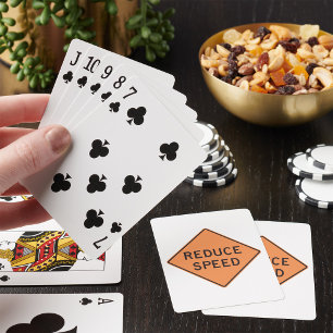 Baraja De Cartas Señal de carretera diamante naranja de reducir vel