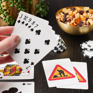 Baraja De Cartas Señal de Obras en la Carretera Adelante Zona de Co
