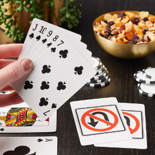 Baraja De Cartas Señal de Prohibido Giro en U Símbolo de Seguridad 