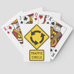 Baraja De Cartas Señal de tráfico circular amarilla de diamante