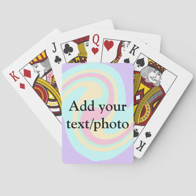 Baraja De Cartas Sencillo acrílico de mármol añaden su nombre de te (Reverso)
