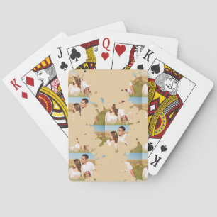 Baraja De Cartas Sencillo collage de fotos en círculo personalizado