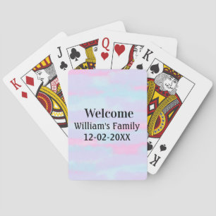 Baraja De Cartas sencillo minimo logotipo de monograma bienvenida p