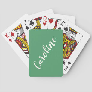 Baraja De Cartas Sencillo y moderno verde kelly caligrafía personal