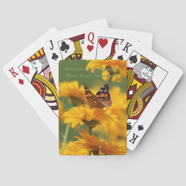 Baraja De Cartas Señora americana Butterfly en Heliopsis (Reverso)