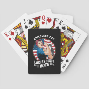 Baraja De Cartas Señora Gata Sin Hijos Vota Vintage Rosie La Remach