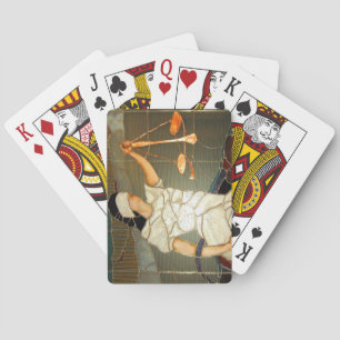 Baraja De Cartas Señora majestuosa Justice en diseño del vitral