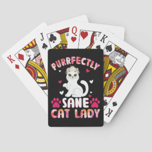 Baraja De Cartas Señora Perfectamente Cuerdo de Gatos