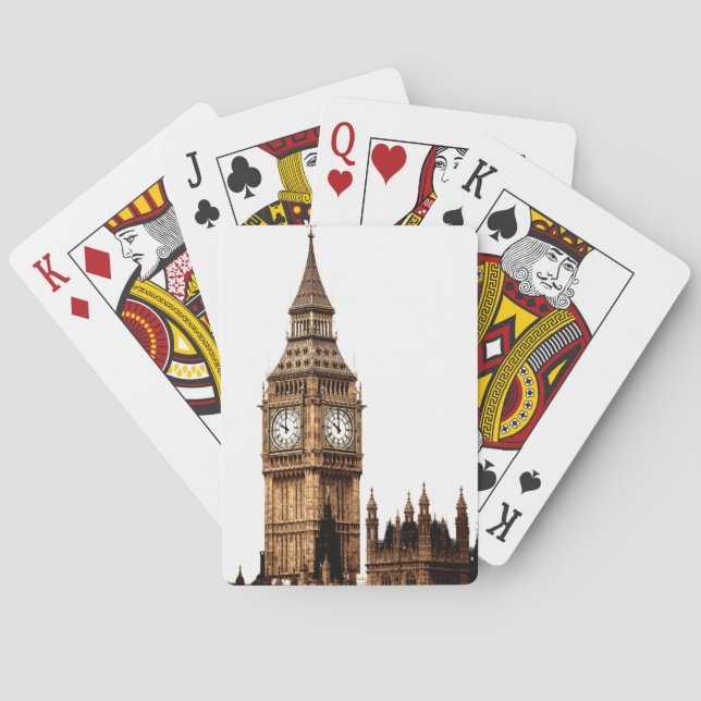Baraja De Cartas Sepia Big Ben Tower (Reverso)