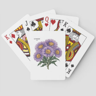 Baraja De Cartas Septiembre Aster Nacimiento Mes Personalizado Arte