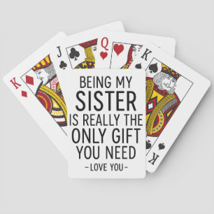 Baraja De Cartas Ser Mi Hermana Es El Único Regalo Que Necesitas Di