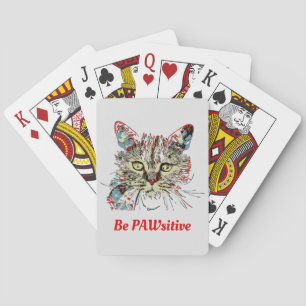 Baraja De Cartas Ser PAWsitive, graciosa cita de gato