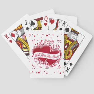 Baraja De Cartas ¿Serás Mío? Corazones rojos