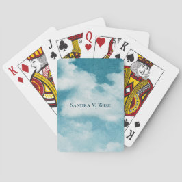 Baraja De Cartas Serene Horizon Dreams Watercolor Azul y Blanco