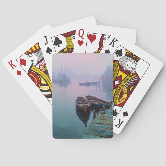 Baraja De Cartas Serene Lake Cliff Mist Playing Cards (Reverso)