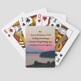 Baraja De Cartas Serenity Prayer Pink Seascape Sunset