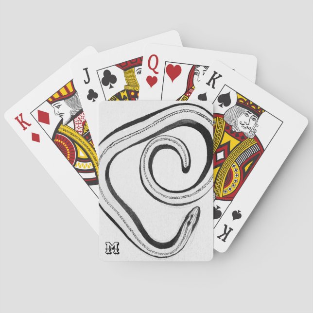Baraja De Cartas Serpiente blanca y negra personalizada (Reverso)