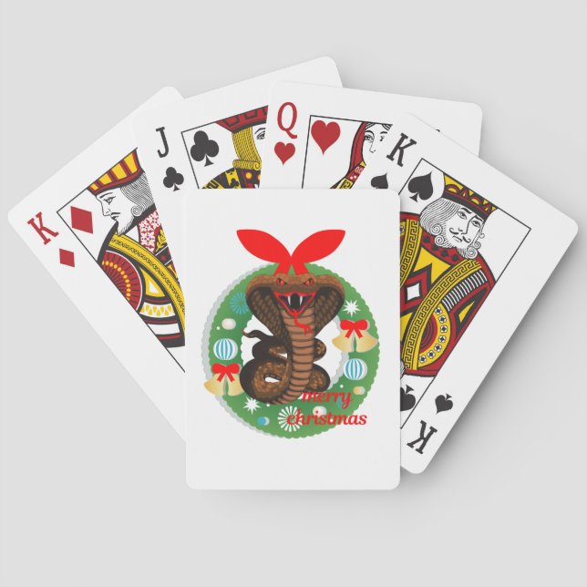 Baraja De Cartas serpiente cobra de navidad (Reverso)