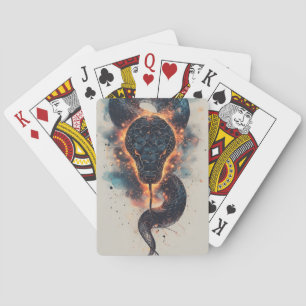 Baraja De Cartas Serpiente Cósmica Vívida Con Espacio Expansivo