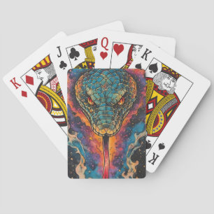 Baraja De Cartas Serpiente Cósmica Vívida Con Espacio Expansivo