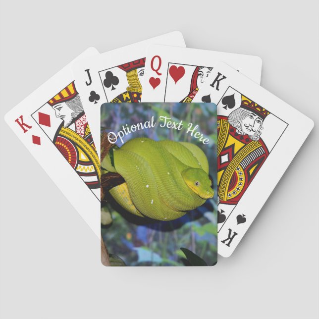 Baraja De Cartas Serpiente de boa de árbol esmeralda (Reverso)