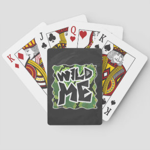 Baraja De Cartas Serpiente Me Estampado Negro y Verde Salvaje