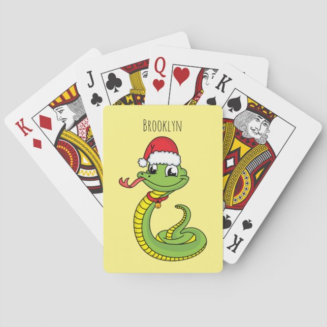 Baraja De Cartas Serpiente verde suave con personalizado de sombrer (Reverso)