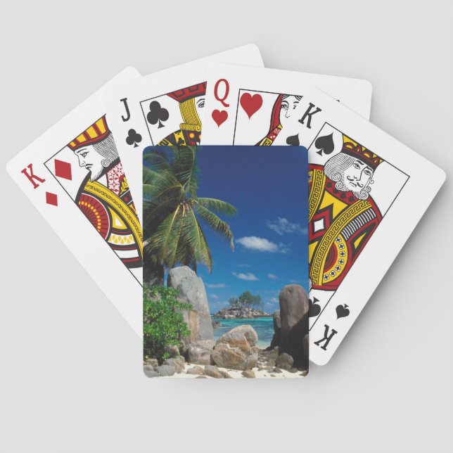 Baraja De Cartas Seychelles, isla Mahe, playa Anse Royale. (Reverso)