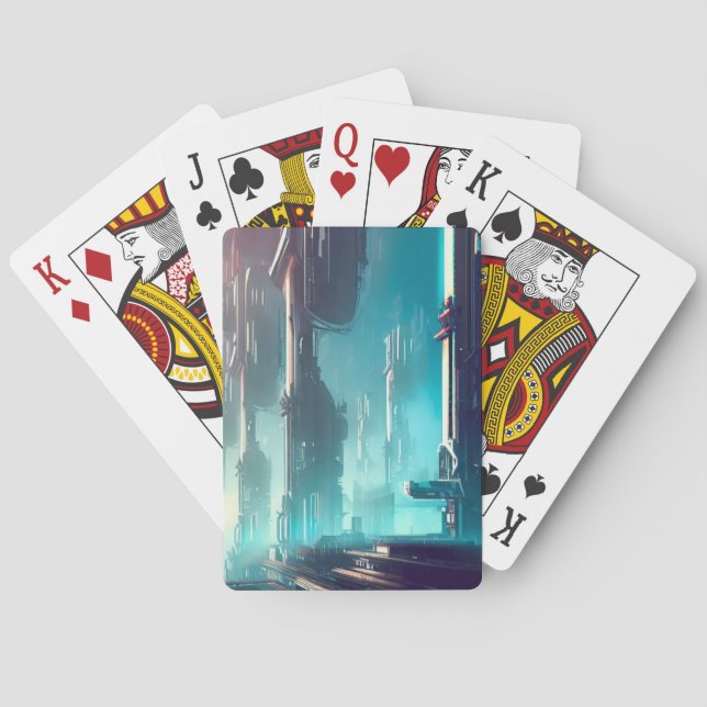 Baraja De Cartas SF Ciudad futurista 1 (Reverso)