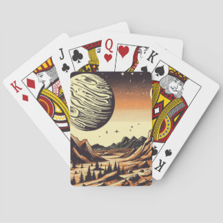 Baraja De Cartas SF Martian Landscape Woodcut (1)