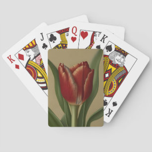 Baraja De Cartas Shabby Chic Lovely Red Tulip