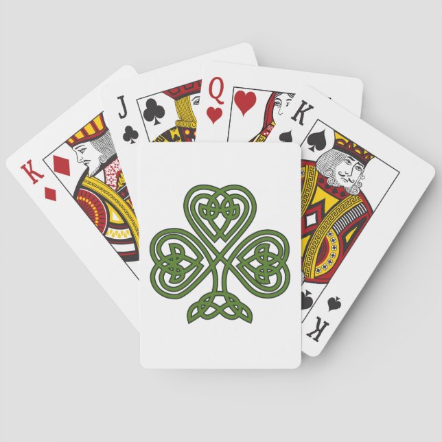 Baraja De Cartas Shamrock celta - Día de St Patricks (Reverso)