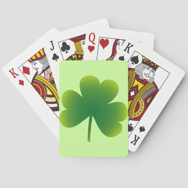 Baraja De Cartas Shamrock del Día de San Patricio (Reverso)