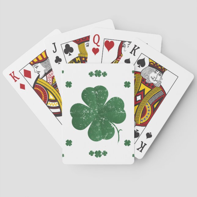 Baraja De Cartas Shamrock - estilo vintage (Reverso)