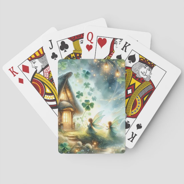 Baraja De Cartas Shamrock Fairy Cottage Glow (Reverso)