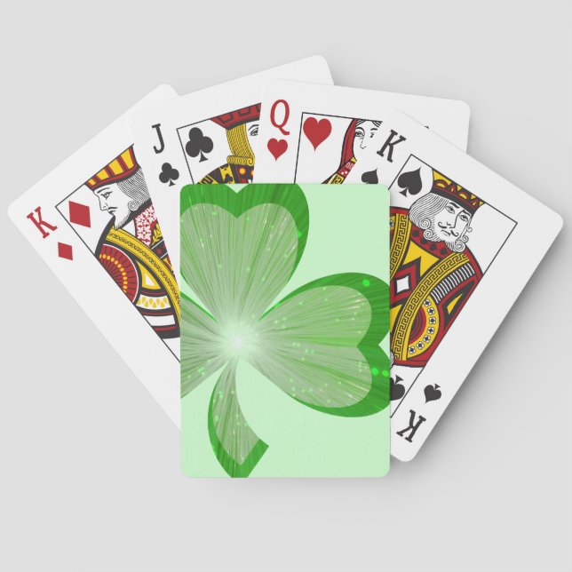 Baraja De Cartas Shamrock Large playing cards green (Reverso)