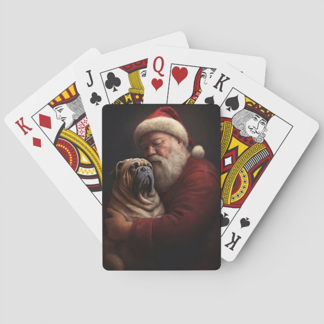 Baraja De Cartas Shar Pei Con Navidades festivos de Santa Claus (Reverso)