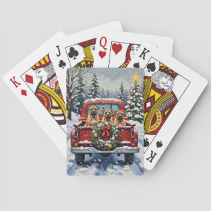 Baraja De Cartas Shar Pei Navidad Camión Rojo Fiesta