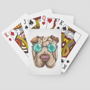 Baraja De Cartas Sharpei En Gafas De Sol