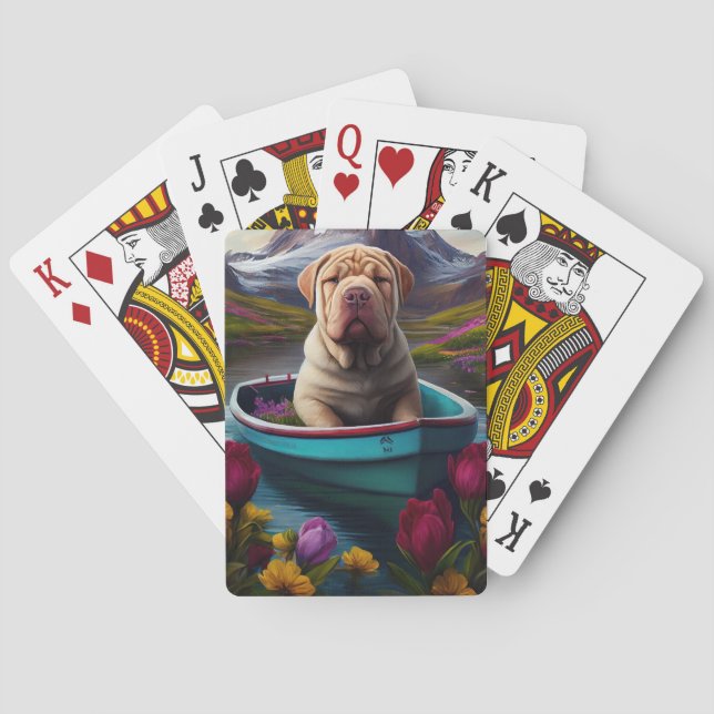 Baraja De Cartas Sharpei en un pádel: una aventura escénica (Reverso)
