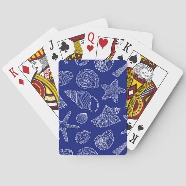 Baraja De Cartas Shell azul brillante modela (Reverso)