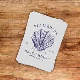 Baraja De Cartas Shell de nombre de familia Rustic Beach House | Az