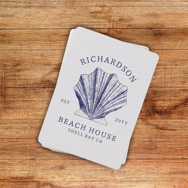 Baraja De Cartas Shell de nombre de familia Rustic Beach House | Az (Subido por el creador)
